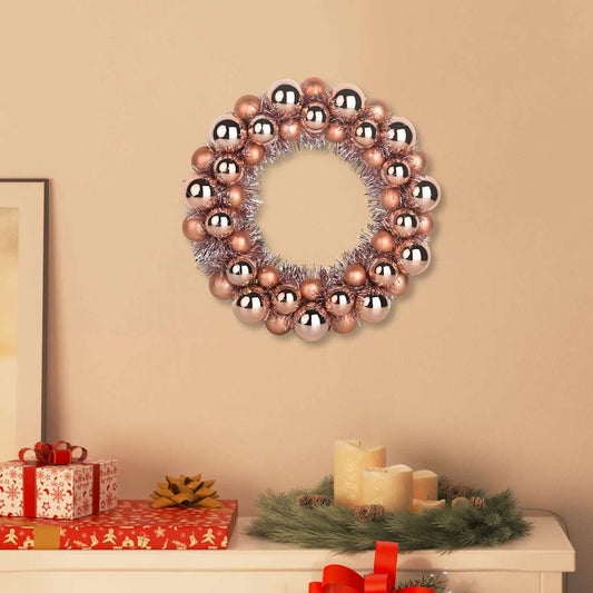 HKH Conjunto de 2 Guirlandas de Bolas de Natal - Rosa/Dourado