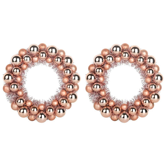 HKH Conjunto de 2 Guirlandas de Bolas de Natal - Rosa/Dourado