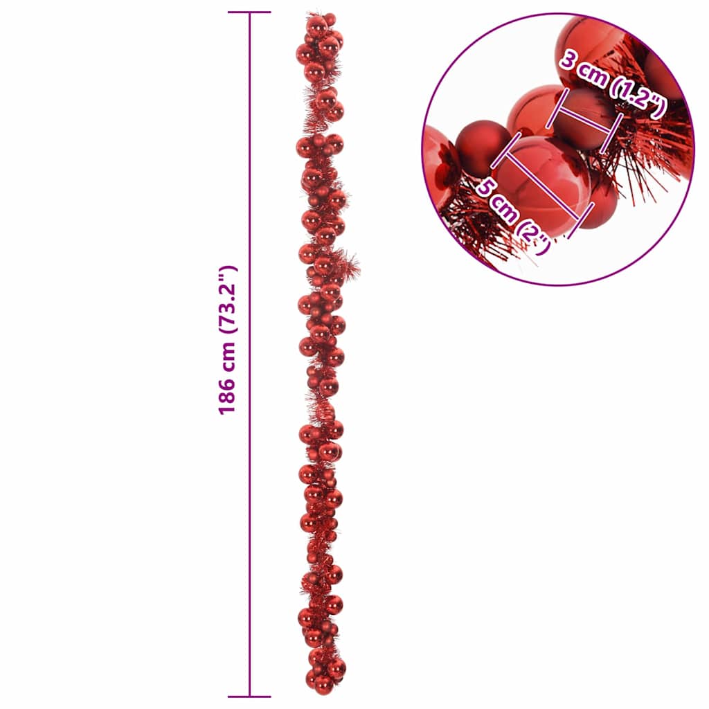 HKH Guirlanda de Bolas de Natal Poliestireno - Vermelho