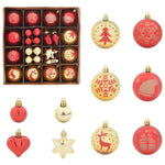 HKH Conjunto de 40 Bolas de Natal - Vermelho e Dourado