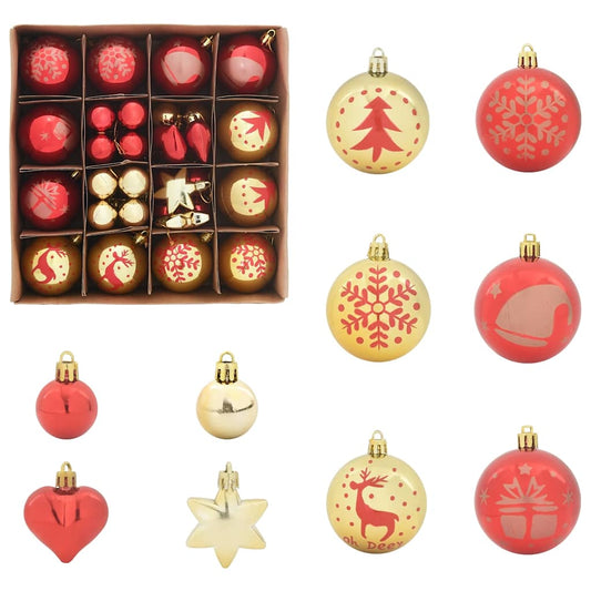 HKH Conjunto de 40 Bolas de Natal - Vermelho e Dourado