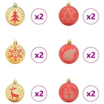 HKH Conjunto de 40 Bolas de Natal - Vermelho e Dourado