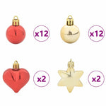 HKH Conjunto de 40 Bolas de Natal - Vermelho e Dourado