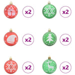 HKH Conjunto de 40 Bolas de Natal - Vermelho e Verde
