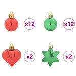 HKH Conjunto de 40 Bolas de Natal - Vermelho e Verde
