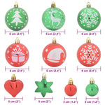HKH Conjunto de 40 Bolas de Natal - Vermelho e Verde