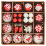 HKH Conjunto de 40 Bolas de Natal - Vermelho e Branco