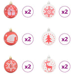 HKH Conjunto de 40 Bolas de Natal - Vermelho e Branco