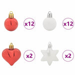 HKH Conjunto de 40 Bolas de Natal - Vermelho e Branco