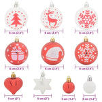 HKH Conjunto de 40 Bolas de Natal - Vermelho e Branco
