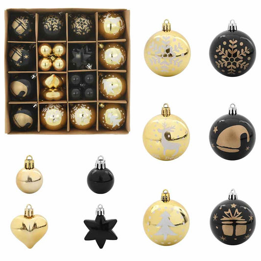 HKH Conjunto de 40 Bolas de Natal - Ouro e Preto