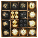 HKH Conjunto de 40 Bolas de Natal - Ouro e Preto