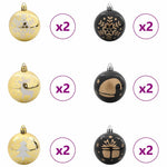 HKH Conjunto de 40 Bolas de Natal - Ouro e Preto