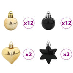HKH Conjunto de 40 Bolas de Natal - Ouro e Preto