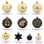 HKH Conjunto de 40 Bolas de Natal - Ouro e Preto