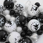 HKH Conjunto de 40 Bolas de Natal - Preto e Branco