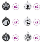HKH Conjunto de 40 Bolas de Natal - Preto e Branco
