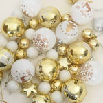 HKH Conjunto de 40 Bolas de Natal - Dourado e Branco