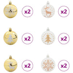 HKH Conjunto de 40 Bolas de Natal - Dourado e Branco