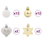 HKH Conjunto de 40 Bolas de Natal - Dourado e Branco