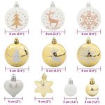 HKH Conjunto de 40 Bolas de Natal - Dourado e Branco