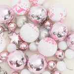 HKH Conjunto de 40 Bolas de Natal - Rosa e Branco
