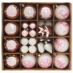 HKH Conjunto de 40 Bolas de Natal - Rosa e Branco