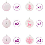 HKH Conjunto de 40 Bolas de Natal - Rosa e Branco