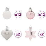 HKH Conjunto de 40 Bolas de Natal - Rosa e Branco
