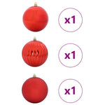 HKH Conjunto de 3 Bolas de Natal - Vermelho