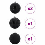 HKH Conjunto de 4 Bolas de Natal - Preto
