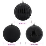 HKH Conjunto de 4 Bolas de Natal - Preto