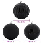 HKH Conjunto de 3 Bolas de Natal - Preto