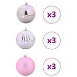 HKH Conjunto de 9 Bolas de Natal - Rosa