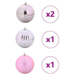 HKH Conjunto de 4 Bolas de Natal - Rosa