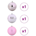 HKH Conjunto de 3 Bolas de Natal - Rosa