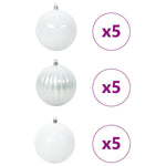 HKH Conjunto de 15 Bolas de Natal - Branco