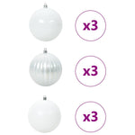 HKH Conjunto de 9 Bolas de Natal - Branco