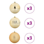 HKH Conjunto de 9 Bolas de Natal - Ouro