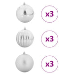HKH Conjunto de 9 Bolas de Natal - Prateado