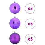 HKH Conjunto de 15 Bolas de Natal - Lilás