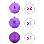 HKH Conjunto de 4 Bolas de Natal - Lilás