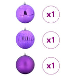 HKH Conjunto de 3 Bolas de Natal - Lilás