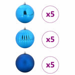 HKH Conjunto de 15 Bolas de Natal - Azul