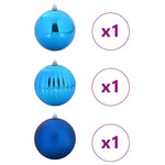 HKH Conjunto de 3 Bolas de Natal - Azul