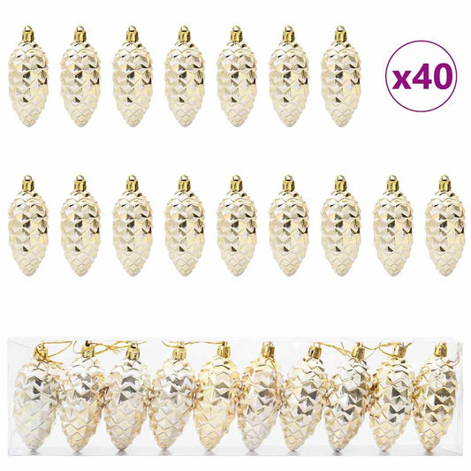 HKH Conjunto de 40 Bolas de Pinheiro de Natal Ouro