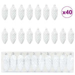 HKH Conjunto de 40 Bolas de Pinheiro de Natal - Branco