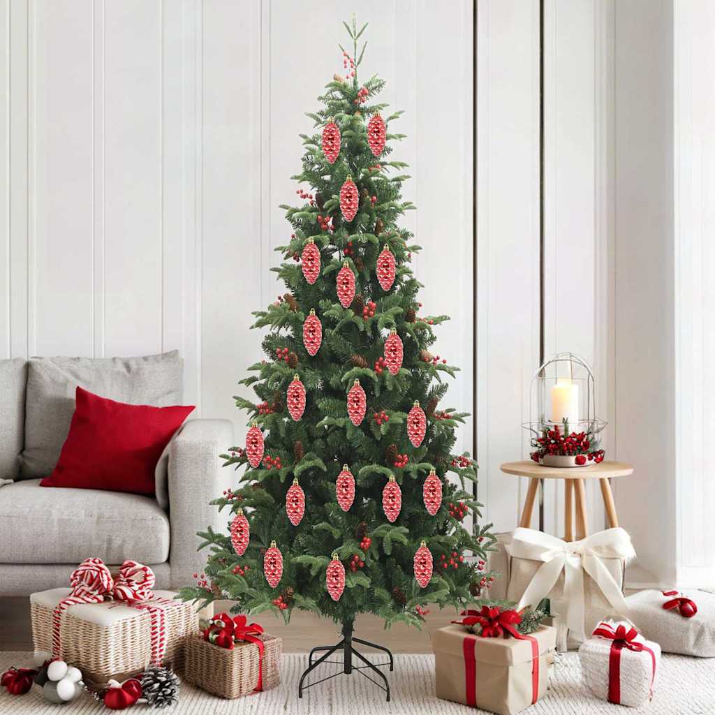 HKH Juego de 40 Bolas de Navidad de Piña - Rojo