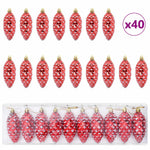 HKH Conjunto de 40 Bolas de Pinheiro de Natal - Vermelho