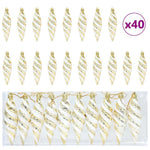 HKH Conjunto de 40 Bolas de Natal em Espiral Ouro